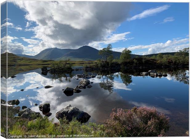 Lochan na h-Achlaise ,  the Black Mount in the Hig Canvas Print by Photogold Prints