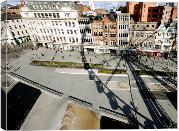  Birds eye view of Nottingham Slab Square Canvas Print by sharon turner