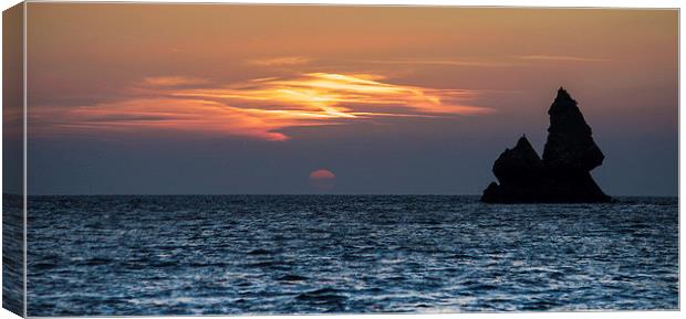  Church rock Broad Haven south Canvas Print by Philip Jones