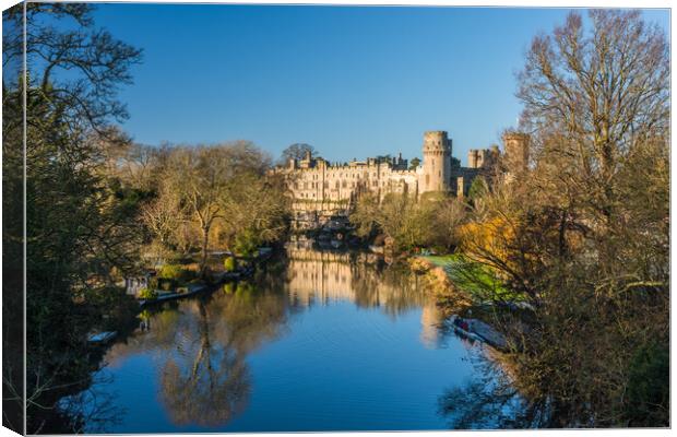 Warwick Castle Reflections in the River Avon Canvas Print by David Ross