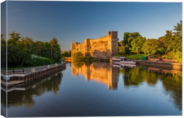 Newark Castle and the River Trent at Sunset Canvas Print by David Ross