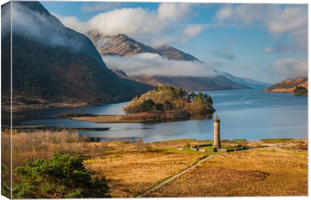 Glenfinnan Monument and Loch Shiel, Scottish Highlands Canvas Print by David Ross