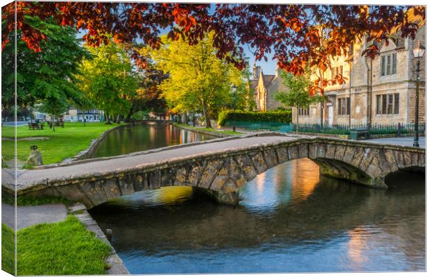Bourton-on-the-Water Cotswolds Footbridge Canvas Print by David Ross