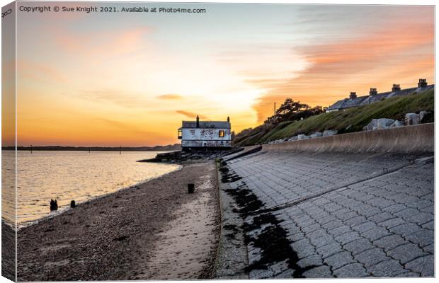 The Boathouse At Lepe and a glorious sky Canvas Print by Sue Knight