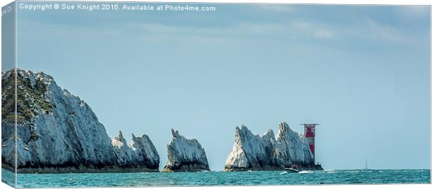  A view of the Needles off  the Isle of Wight  Canvas Print by Sue Knight