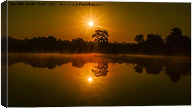 Golden mist Sunrise at Beaulieu Mill Pond, New For Canvas Print by Sue Knight