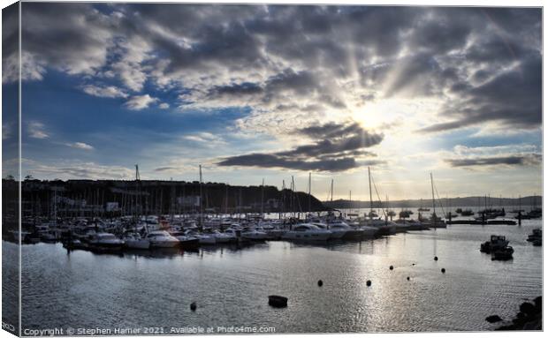 Brixham Boat Pontoon Canvas Print by Stephen Hamer