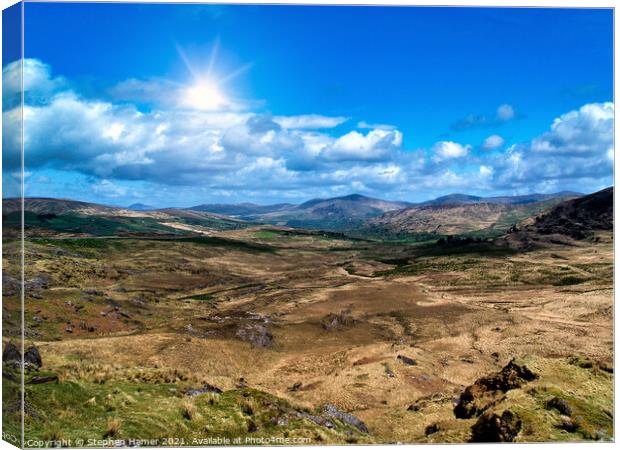 Sunshine over the Shehy Mountains Canvas Print by Stephen Hamer