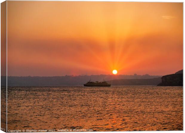 Manly (Sydney) Ferry Sunset Canvas Print by Stephen Hamer