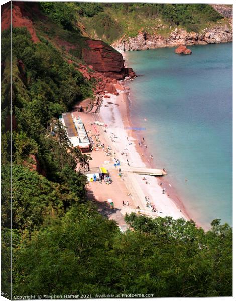 Oddicombe Beach landslip Canvas Print by Stephen Hamer