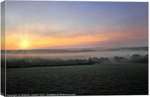 Rural Sunrise Canvas Print by Stephen Hamer