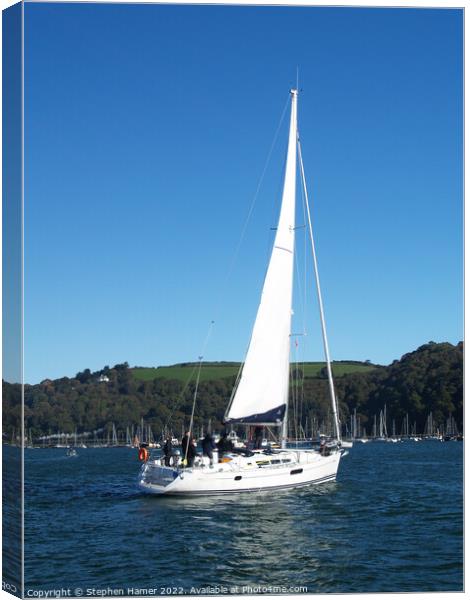 Sailing on the River Dart Canvas Print by Stephen Hamer