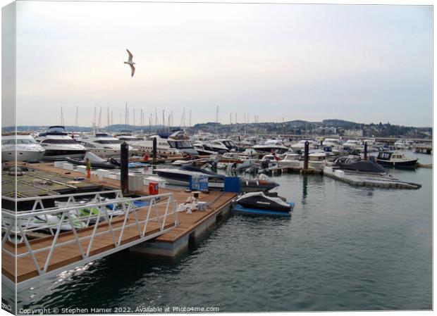 Torquay Boat Marina Canvas Print by Stephen Hamer