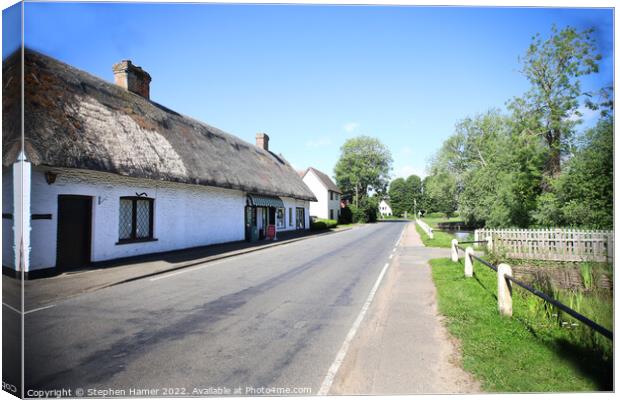 Charming Village Store in Henham Canvas Print by Stephen Hamer