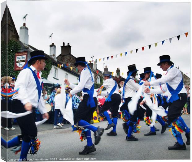 Vibrant Morris Dancers of Dartmoor Canvas Print by Stephen Hamer