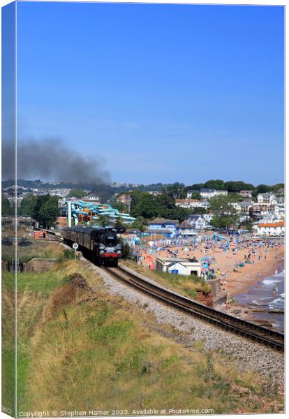 Majestic Steam Train on the English Riviera Canvas Print by Stephen Hamer