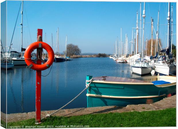 Serenity on the Exeter Ship Canal Canvas Print by Stephen Hamer