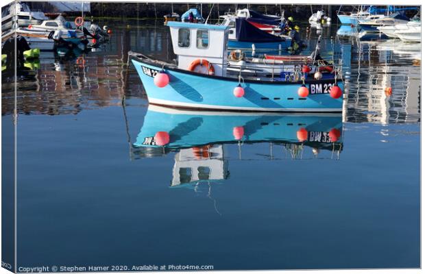 Boat Reflection Canvas Print by Stephen Hamer