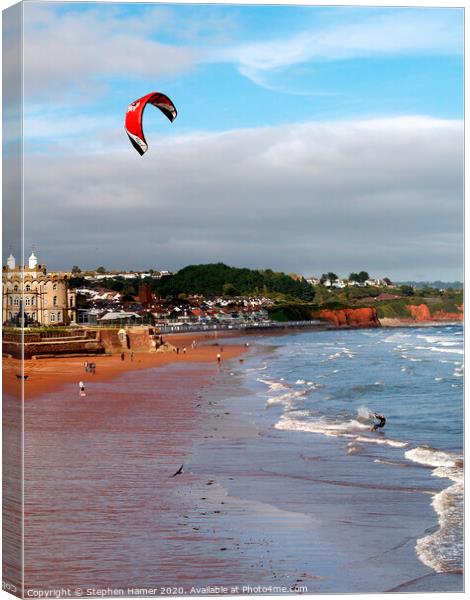 Kite Surfing Canvas Print by Stephen Hamer