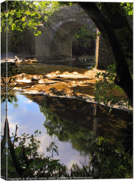 River Dart Reflections Canvas Print by Stephen Hamer