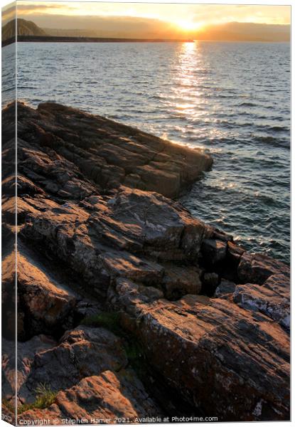 Shoalstone Rocks Sunset Canvas Print by Stephen Hamer