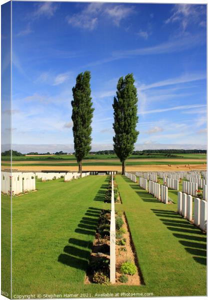 Somme War Graves Canvas Print by Stephen Hamer