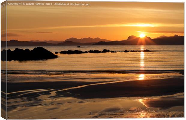 Sunrise over the Mountain of Suilven, NW Coast of Scotland Canvas Print by David Forster