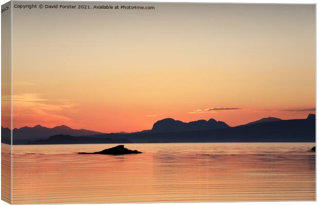 Dawn over the Mountain of Suilven, Scotland, UK Canvas Print by David Forster