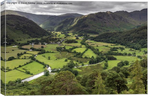 The view from Castle Crag, Lake District, Cumbria, UK  Canvas Print by David Forster