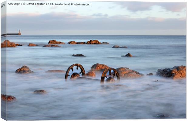 Seaham Wheels at Sunrise, Seaham, County Durham, UK Canvas Print by David Forster