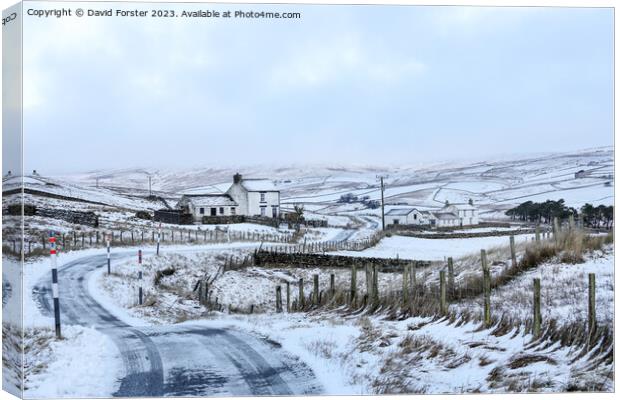 Winter Road, Harwood-in-Teesdale, County Durham, UK Canvas Print by David Forster