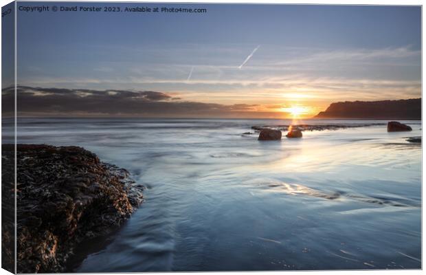 The View South East over Robin Hood’s Bay, Yorkshire, UK Canvas Print by David Forster
