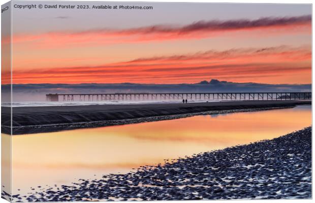 Steetley Pier at Dawn, Hartlepool, County Durham, UK Canvas Print by David Forster