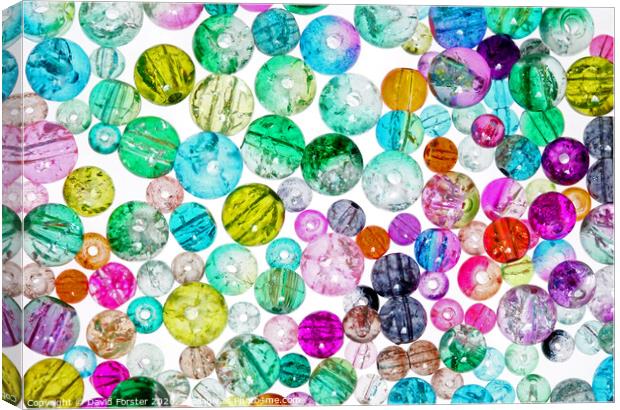High Key Image of Colourful Glass Jewellery Making Beads Canvas Print by David Forster