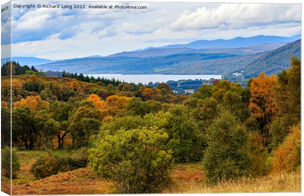 Autumn view towards Loch Rannoch, Highlands, Scotland Canvas Print by Richard Long