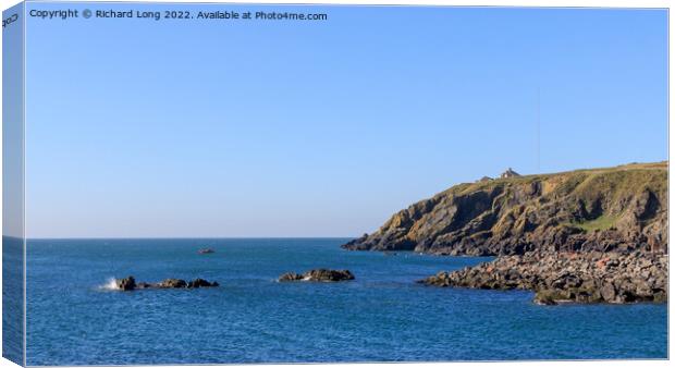 View from Portpatrick harbour wall Canvas Print by Richard Long