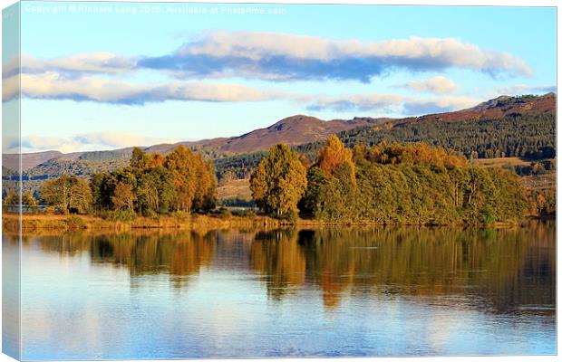 Loch Tummel Autumn Reflections Canvas Print by Richard Long