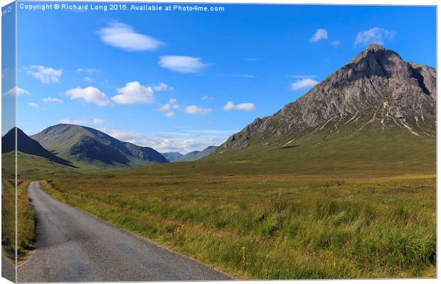 The famous road to Glen Etive Canvas Print by Richard Long