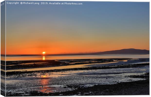 Solway Firth sunset Canvas Print by Richard Long