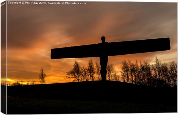  Sunrise at the Angel of the North Canvas Print by Phil Reay