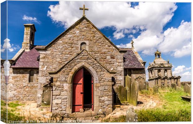 St Andrews church, Kiln Pit Hill  Canvas Print by Phil Reay