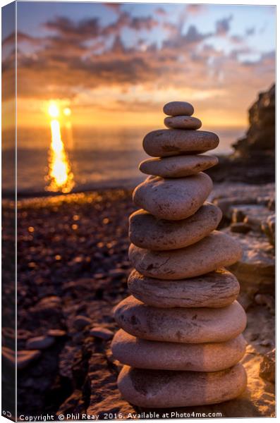 A tower of stones Canvas Print by Phil Reay