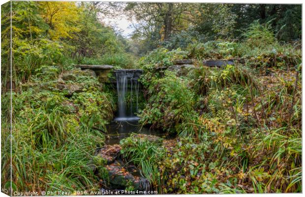 Waterfall in the park Canvas Print by Phil Reay