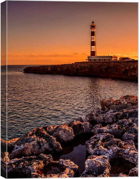  Lighthouse of Cap d'Artrutx, Menorca Canvas Print by David Schofield