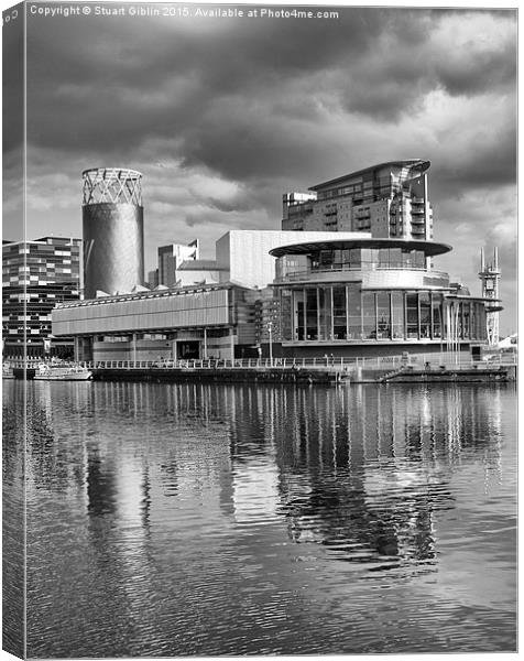  The Lowry Theatre B&W Canvas Print by Stuart Giblin