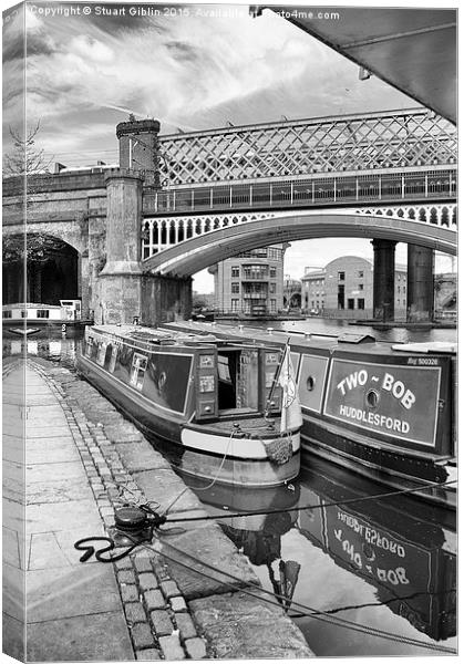 Two Bob Huddlesford moored on at Castlefield Canvas Print by Stuart Giblin