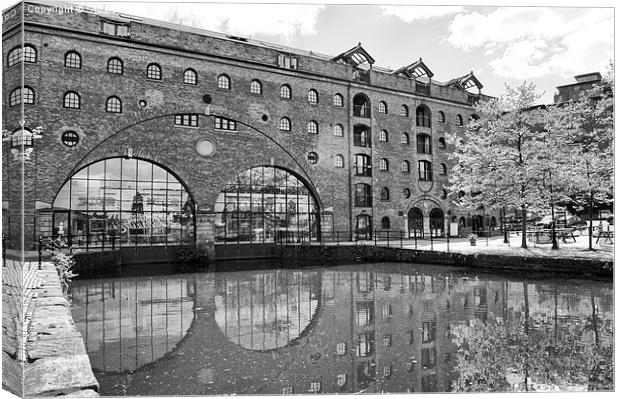 Castlefield Waterways of Manchester, Building & Re Canvas Print by Stuart Giblin