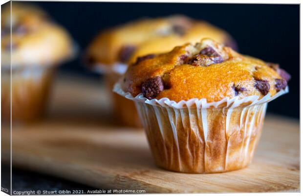 Freshly baked Chocolate Chip Muffins Canvas Print by Stuart Giblin