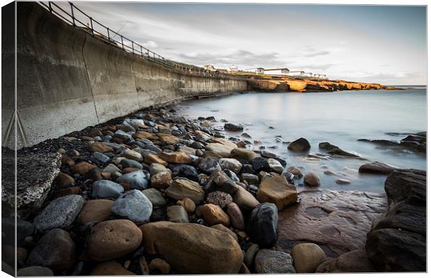  Milky water at newbiggin Canvas Print by christopher gould