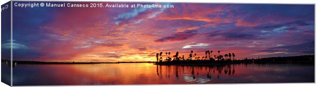  Sunset On The Bay Canvas Print by Manuel Canseco